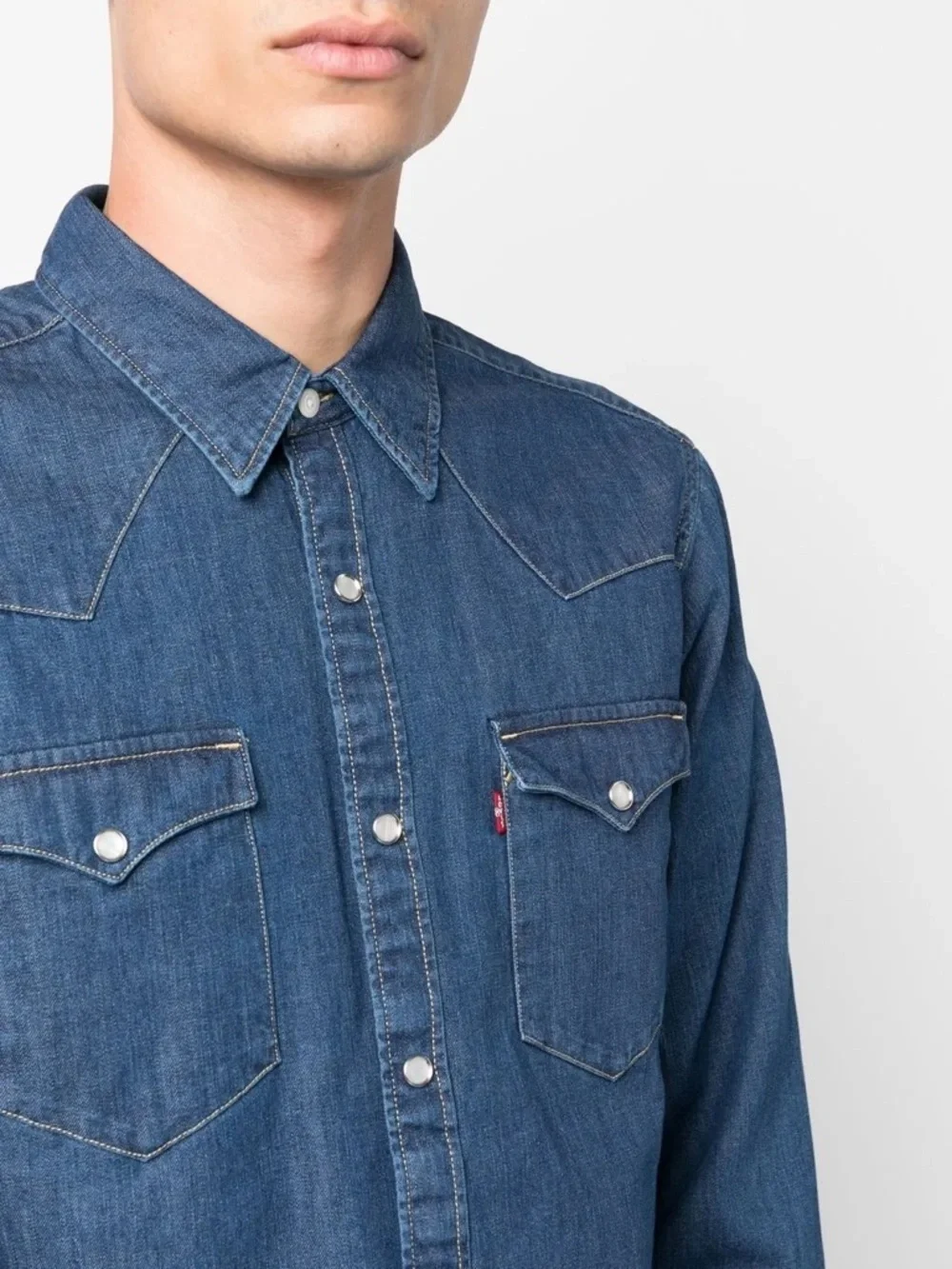 Levi's Denim Western Long Sleeve Snap Button Shirt